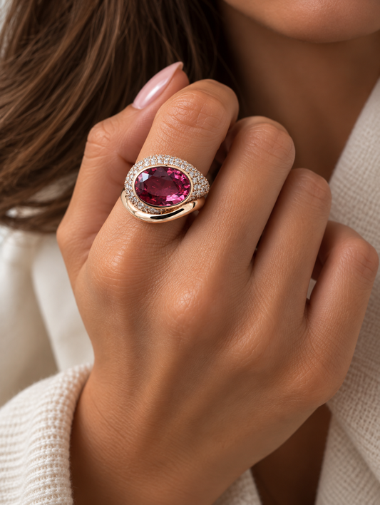 Vortice Ring in Pink Tourmaline